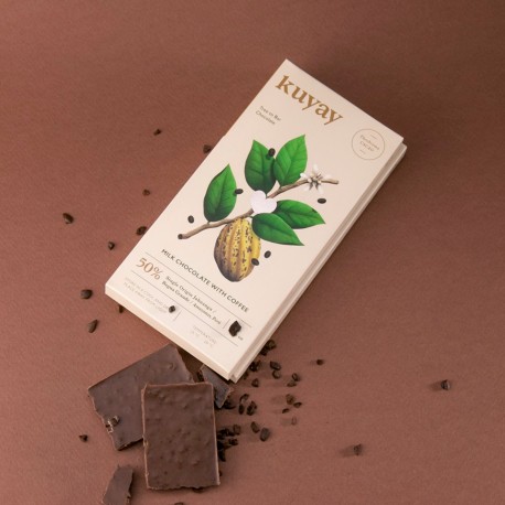 Chocolate peruano 50% con Leche y Café Kuyay 70g - EL INTI - Tu Tienda Peruana